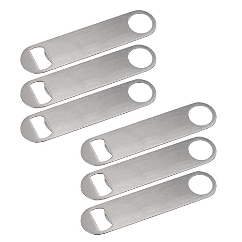 Speed Bottle Opener Stainless Steel Beer Flat Bar Cap Bartender Blade Sublimation Drink Heavy Duty Can Solid Kitchen Remover Restaurant Summer Holiday Party Blanks Durable Supplies Hang Silver 6X