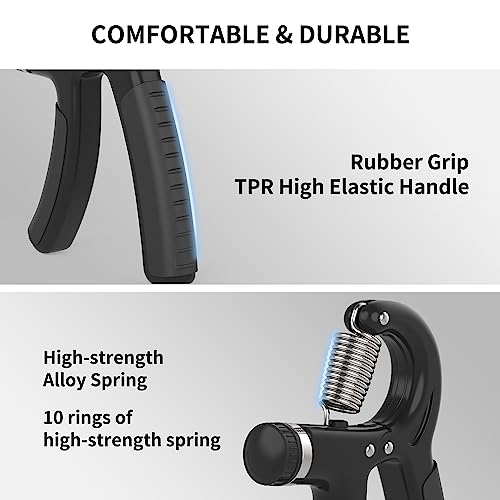 PROIRON Hand Grips Strengthener, Adjustable Grip Strength Trainer, Hand Exerciser with Stainless Steel Spring, 2 Pack Gripper, Gripster for Strong Wrists, Fingers, Forearm, Hands, Athletes Musicians