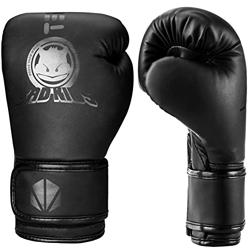 TEKXYZ Bad Kids Boxing Gloves - 4oz Synthetic Leather Kids Boxing Training Gloves with Vivid Color for Boys and Girls, Black