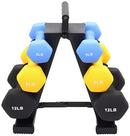 BalanceFrom Colored Neoprene Coated Dumbbell Set with Stand, Multi