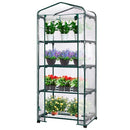 VIVOSUN Mini 4-Tier Greenhouse with Wheels, 27 x 19 x 63-Inch Reusable Portable Warm House with Clear PVC Cover and Shelf for Compact Garden and Small Backyards, with Wheels