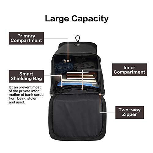 Segway Laptop, Business Travel Multifunction Backpack Water Resistant Anti Theft Shoulder Bag, Black, Large