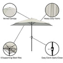 Pure Garden 9-Foot Half Patio Umbrella – Easy Crank Semicircle Opening Shade Canopy – for Against a Wall, Porch, or Balcony Furniture (Tan)