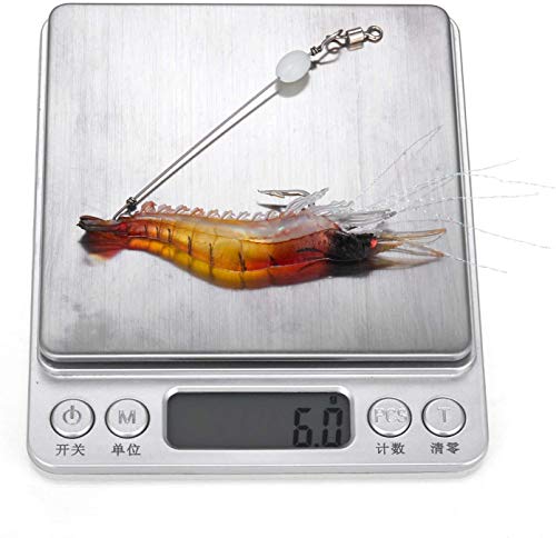 WANBY Artificial Silicone Soft Bait Set Luminous Swimbait Shrimp Fishing Lure with Hooks Fishing Tackle Freshwater/Saltwater (5Pcs)