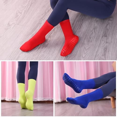 Yoga Pilates Socks with Grips for Women Non Slip Colorful Tie Dye Cushioned  Crew