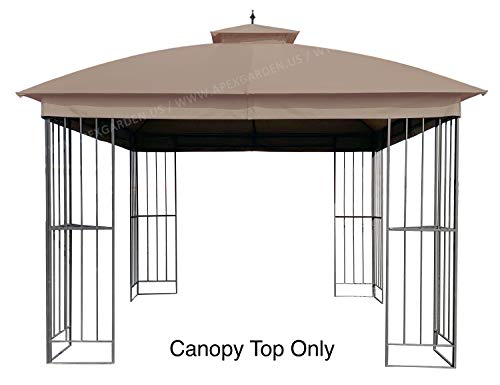 APEX GARDEN Canopy Top for Garden Treasures 10 ft x 10 ft Brown Metal Square Semi- Gazebo Model