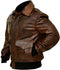 Classic Leather Jacket Men-Bomber Jacket-A-2 Aviator-Flight Military-Pilot Bomber-Brown Jacket-Leather Jacket (Large)