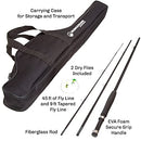 Wakeman Fly Fishing Rod and Reel Combo – Fishing Line, Flies, Carrying Case Included – Charter Series Gear and Accessories by Outdoors (Black), 35"