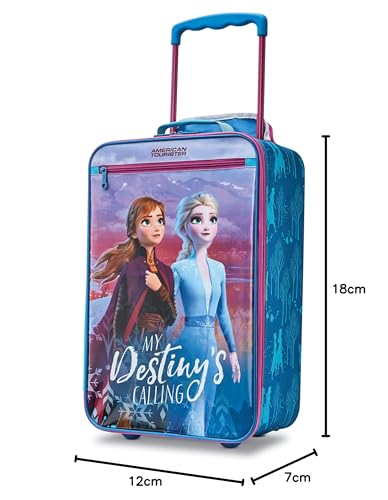 AMERICAN TOURISTER Kids' Disney Softside Upright Luggage, Frozen Destiny, Carry-On 18-Inch, Disney Softside Upright Luggage