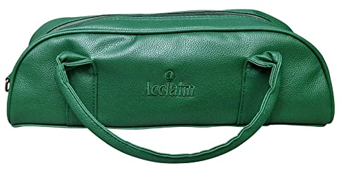 Acclaim Newport Rounded Style Mini Three Bowls Synthetic Grain Leather Look Lawn Green Bowling Bag with Dividers and Shoulder Strap (Green)