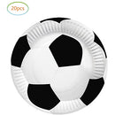 Fenghu Soccer Birthday Party Supplies Football Party Tableware Set, 20 Plates and 20 Napkins, Soccer Theme Birthday Party Decorations