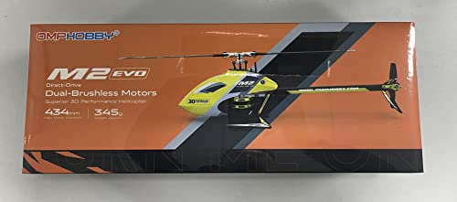 OMPHOBBY M2 EVO RC Helicopter for Adults Dual Brushless Motors Direct Drive 6CH RC Helicopter Remote Controlled Outdoor 3D Remote Control Aeroplane Upgraded Mini Drone BNF (Orange)