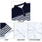 LUJENGEFA Mens Polo Shirt Stripe Short Sleeve Regular Tops Classic Casual Golf Contrast Color T-Shirt White