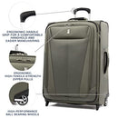 Travelpro Maxlite 5 Softside Expandable Upright 2 Wheel Luggage, Lightweight Suitcase, Men and Women, Slate Green, Checked-Medium 26-Inch, Maxlite 5 Softside Lightweight Expandable Upright Luggage
