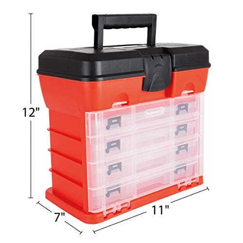 Stalwart 75-3182A 11" Rack System Tool Box with 4 Organizers