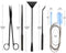 zhuohua Aquarium Aquascape Plant Tools Kits,Including Stainless Steel Black Aquarium Scissor Tweezers Spatula Tool and Flexible Pipe Cleaner with Stainless Steel Long Tube Cleaning Brush