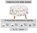 RUVANTI Round Tablecloth 70 Inch, for 3-6 Feet Tables, 100% Cotton Round Table Cover, Stain Resistant, Reusable, Washable, Perfect for Kitchen, Dining, Wedding, Parties, Holiday – Orange Grey Floral