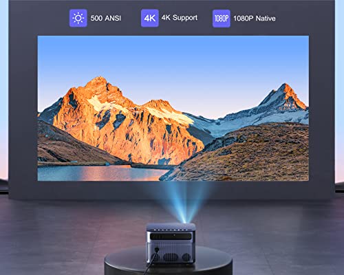 【Auto Focus & Keystone】 Projector 4K, WiMiUS 15000 Lumen WiFi 6 Bluetooth Projector 1080P Full HD, 300" Screen Home Outdoor Portable Projector for Smartphone/PS5/TV Stick/USB/HDMI