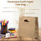 Packware Kraft Paper Tote Bags - Die Cut Handles, Flexicore Materials, Rectangular Shape, Disposable Party Favor, Grocery, Shopping & Food Carry Bags for Home & Commercial Uses - Brown (Pack of 100)