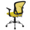 Flash Furniture Mid-Back Yellow Mesh Swivel Task Office Chair with Chrome Base and Arms