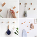 HomeDo Wood Wall Hooks, Hat Hook, Wooden Coat Hooks Wall Mounted, Entryway Hat Rack, Decorative Hooks Single Organizer Hat Hanger Towel Rack Hook (R2.8 Beech-6cm-6Pack)