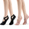 Black Pink Yoga Socks for Women Non Slip Full Toe Socks with Grips for Pilates Barre Ballet Dance Workout Fitness