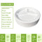 100% Compostable 50pc * 10“ Heavy-Duty Pulp Molded Stronger Paper Plate for Happy Party Set, Perfect for Christmas Carnival Catering Serving, 3 Compartment Eco-Friendly Disposable White Bagasse