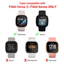 [4 Pack] Cases for Fitbit Versa 3 Screen Protector Case Cover, Ultra-Thin Slim Soft TPU Plated Bumper Full Protective Cover [Scratch-Proof] for Fitbit Sense/Versa 3