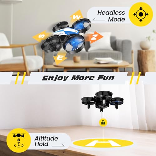 Holy Stone Mini Drone for Kids and Beginners RC Nano Quadcopter Indoor Small Helicopter Plane with Auto Hovering, 3D Flip, Headless Mode and 3 Batteries, Great Gift Toy for Boys and Girls, Blue