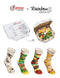 PIZZA SOCKS BOX 4 pairs MIX Hawaii Italian Vege Cotton Socks XL Made In EU