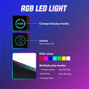Luxsuite L Shaped Gaming Desk with Led Light Computer Racer Table Desktop Carbon Fiber 140CM Black