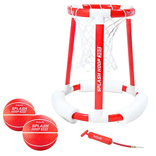 GoSports Splash Hoop 360 Floating Pool Basketball Game, Includes Water Basketball Hoop, 2 Balls and Pump