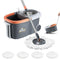 Mop and Bucket with Wringer Set Mops with Bucket for Floor Cleaning Wet and Dry Use Extended Handle & 4 Microfiber Mop Head for Hardwood Laminate Wood Tiles