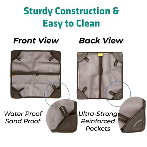 TREKOLOGY Sand Cover, Beach Mat and Ground Sheet - Prevent Portable Camping Chairs from Sinking in Soft Grounds, Sand or Grass - Anti-Sinking Solution Fits Most Compact Folding Camp Backpacking Chair