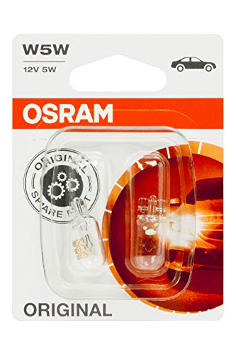 OSRAM 2825-02B ORIGINAL W5W Halogen, number plate position light, 2825-02B, 12V passenger car, double blister (2 lamps)