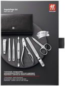 ZWILLING Manicure and Pedicure Set, Travel Case Set, Nail Care, Leather, 7 Pieces, Black