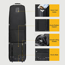 GoHimal Golf Travel Bag with Anti-Impact Support Cover, 900D Heavy Duty Oxford Fabric Golf Travel Case for Airlines with Wheels