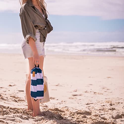WILD AUSSIE Compact Folding Camping Chair | Hiking & Backpacking Chair | Portable & Durable | 120kg Capacity (Navy & White Stripes)