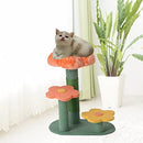 Cat Scratching Post, Mushroom Claw Scratcher Pole Natural Sisal Rope Scratching Board for Indoor Kitten Training Interactive Toys Activity Center Small Cats Tree Climbing Tower House Accessories (Flower cat Tree)