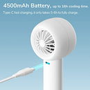 JISULIFE Mini Handheld Fan, Unique Design Portable Fan, Personal Hand Fan USB Rechargeable with Powerful Trubo Wind,4500mAh Battery Operated Small Pocket Fan for Eyelash/Makeup/Kids/Cooling-White