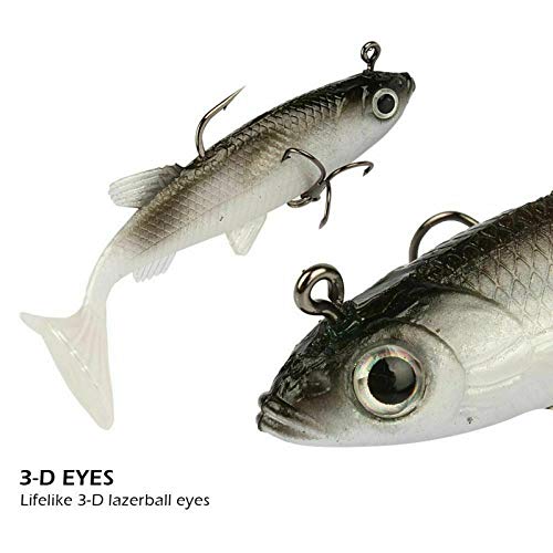 5X Soft Plastic Vibe Lures Poddy Mullet Flathead Jig Heads Barra Cod Fishing