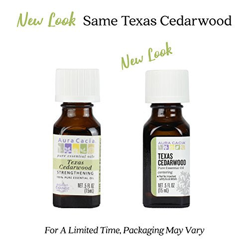 Aura Cacia Essential Oil, Strengthening Texas Cedarwood, 0.5 fluid ounce, Packaging May Vary