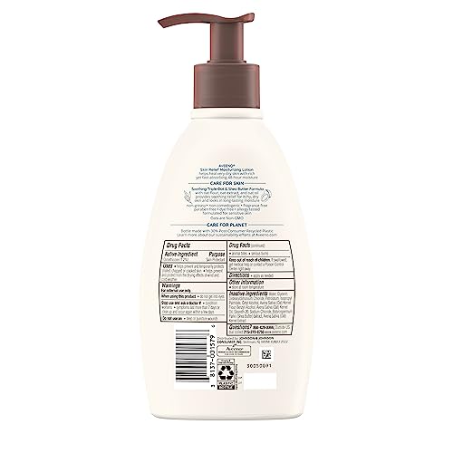 Aveeno Skin Relief Fragrance Free Body Lotion Shea Butter 72-Hour Intense Hydration Soothe Dry Itchy Sensitive Skin 354mL