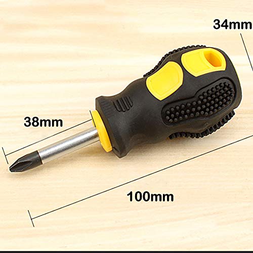 Mini Stubby Screwdriver Stainless Steel Phillips Screw Head Small Compact Hand Tools for Repair Works