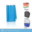 WORLD-BIO Ice Pack Brick Freezer Cool Packs for Lunch Box, Slim, Lightweight, Long-Lasting Reusable for Lunch Cooler Bag, Thin Lunchbox Cold Pack Blocks for Coolers Canned Beer Keep Food Fresh 6 Packs