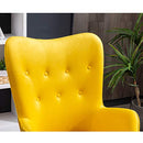 (Yellow) - Roundhill Furniture AC155YL Doarnin Silky Velvet Tufted Button Accent Chair, Yellow