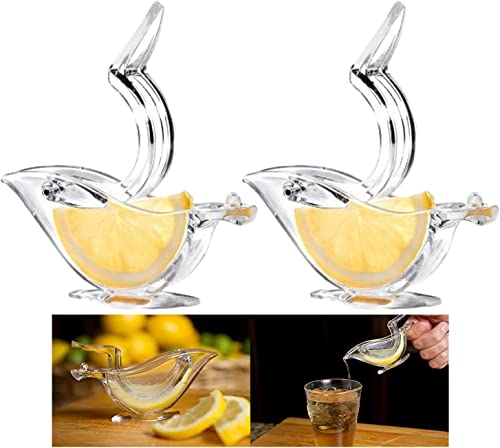 2 Pack Bird Lemon Lime Squeezer - Manual Lemon Citrus Juicer - Bird Shaped Lemon Squeezer - Acrylic Glass Wedge Lemon Lime Squeezer Press - Cute Kitchen Gadgets Accessories