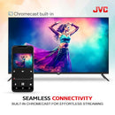 JVC 43 Inch Smart TV, 4K Ultra HD Android TV with Edgeless LED Display, Built-in Chromecast, Remote Control with Google Voice Assistant, Netflix, Disney Plus, Prime Video + 10000 Apps (AV-H437115A11)