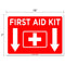 (Set of 2) First Aid Kit Sign - 10" x 7" 4 Mil Vinyl - Laminated for Ultimate Protection & Durability - Self Adhesive Decal - UV Protected & Weatherproof - Heavy Duty