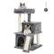 PAWZ Road Cat Tree Luxury Cat Tower with Double Condos, Spacious Perch, Fully Wrapped Scratching Sisal Post and Replaceable Dangling Balls Gray